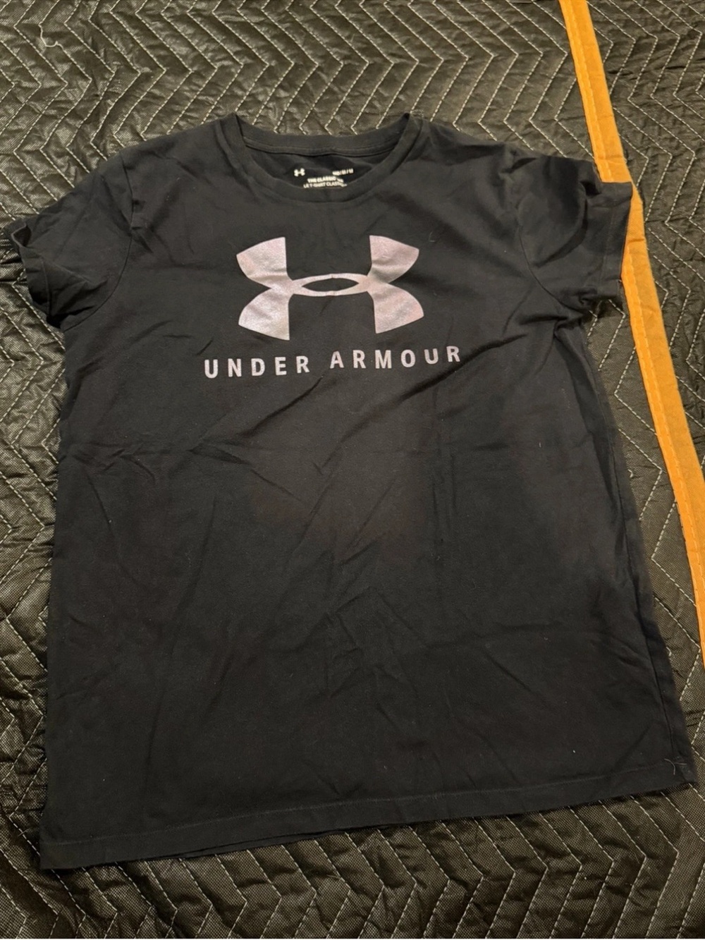 Under Armour Kids Black Tee with Metallic Logo